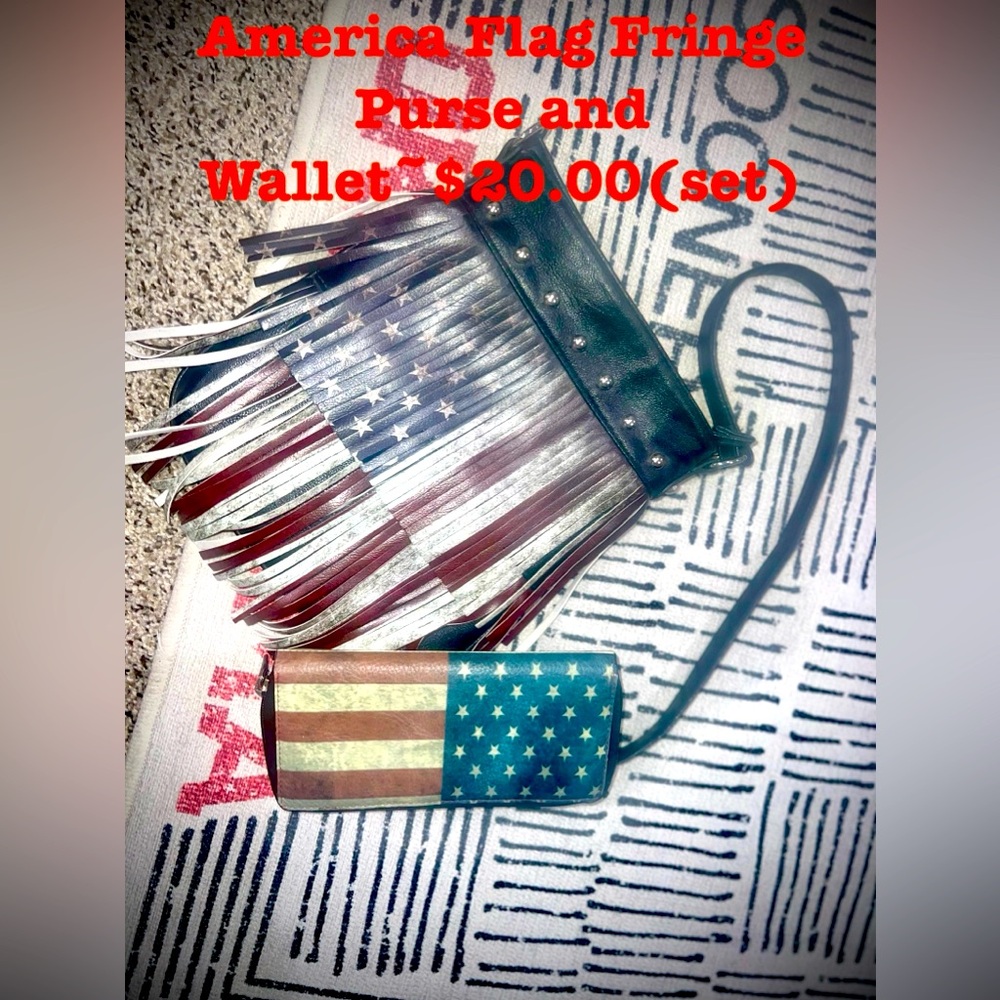 American Flag Crossbody Purse and Wallet